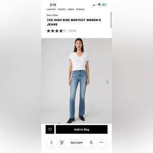 Levi 725 High Rise Bootcut Jeans